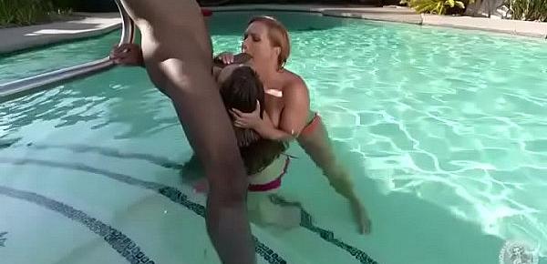  Black cock and rimjob by poolside
